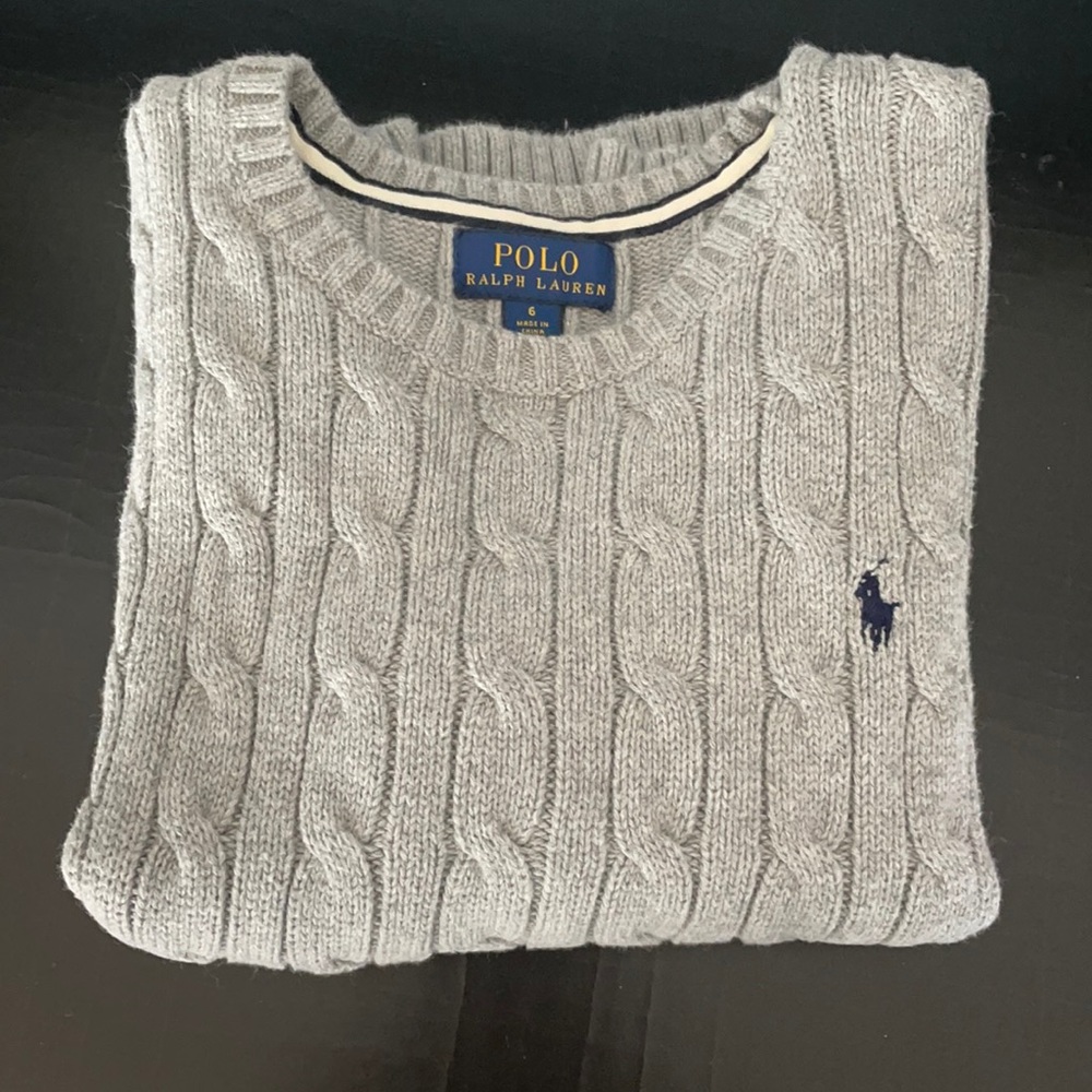 Ralph Lauren Boys Grey Sweater, Size 6